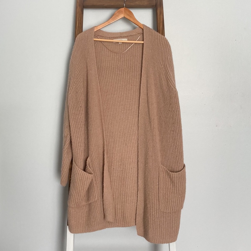 LOFT knee length dusty pink cardigan sweater